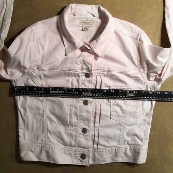 LEVI STRAUSS & CO. Original CROPPED Trucker Jacket, BLUSH PINK, Size Medium - Picture 4 of 8